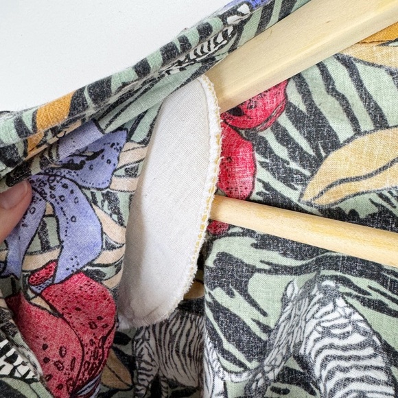 Vintage 80's Tropical Zebra Print Blouse - Picture 6 of 10